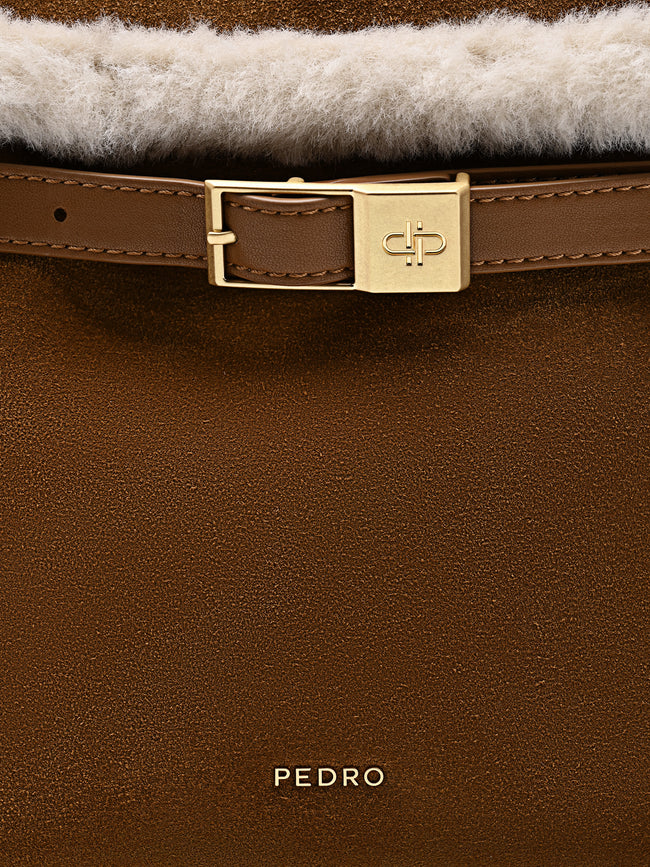 PEDRO Large Shoulder Bag- Cognac