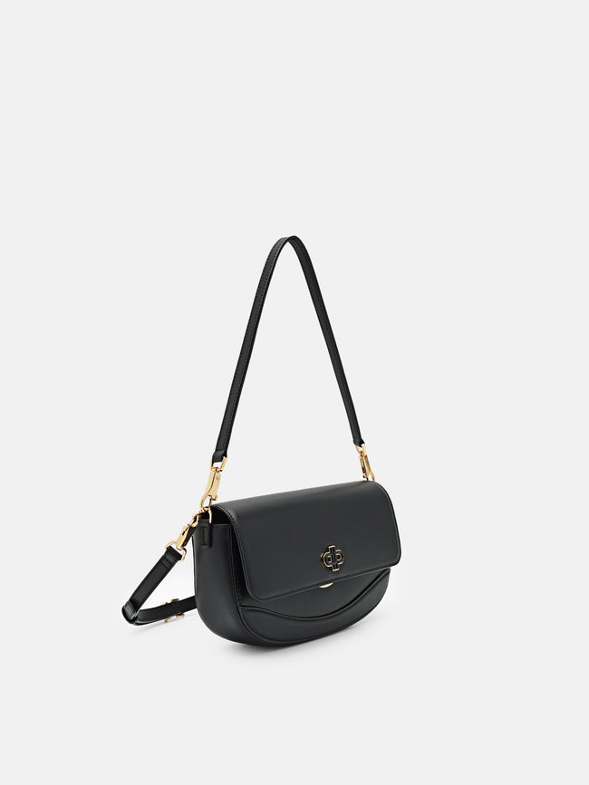 PEDRO Leather Shoulder Bag- Black
