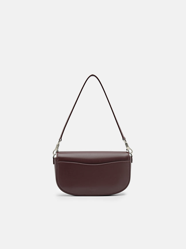 PEDRO Leather Shoulder Bag- Wine