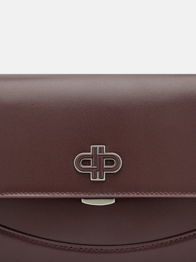 PEDRO Leather Shoulder Bag- Wine
