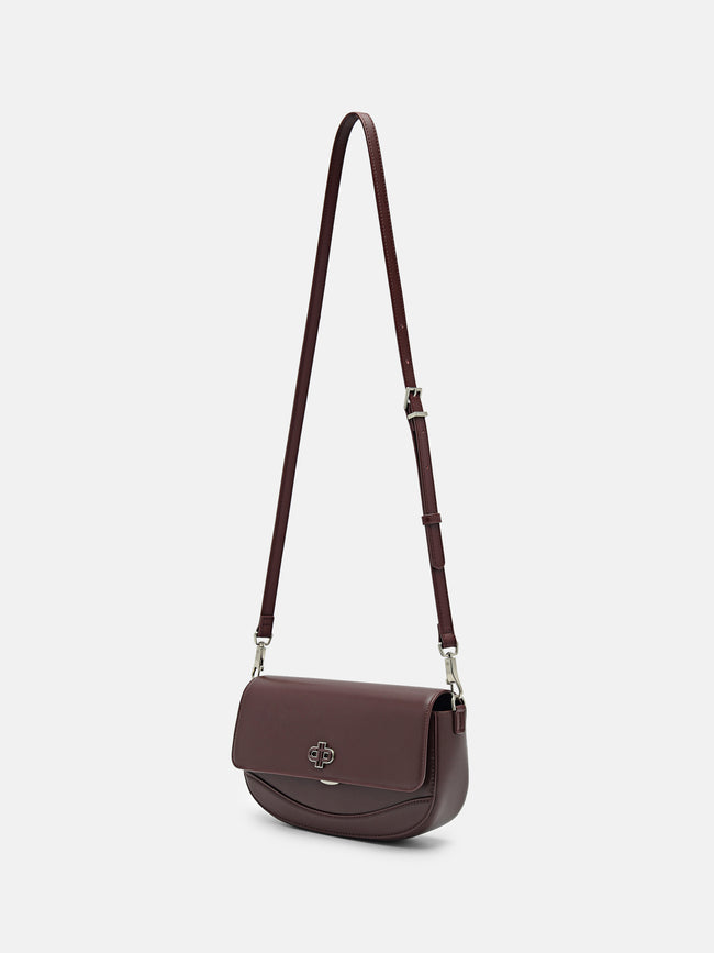PEDRO Leather Shoulder Bag- Wine