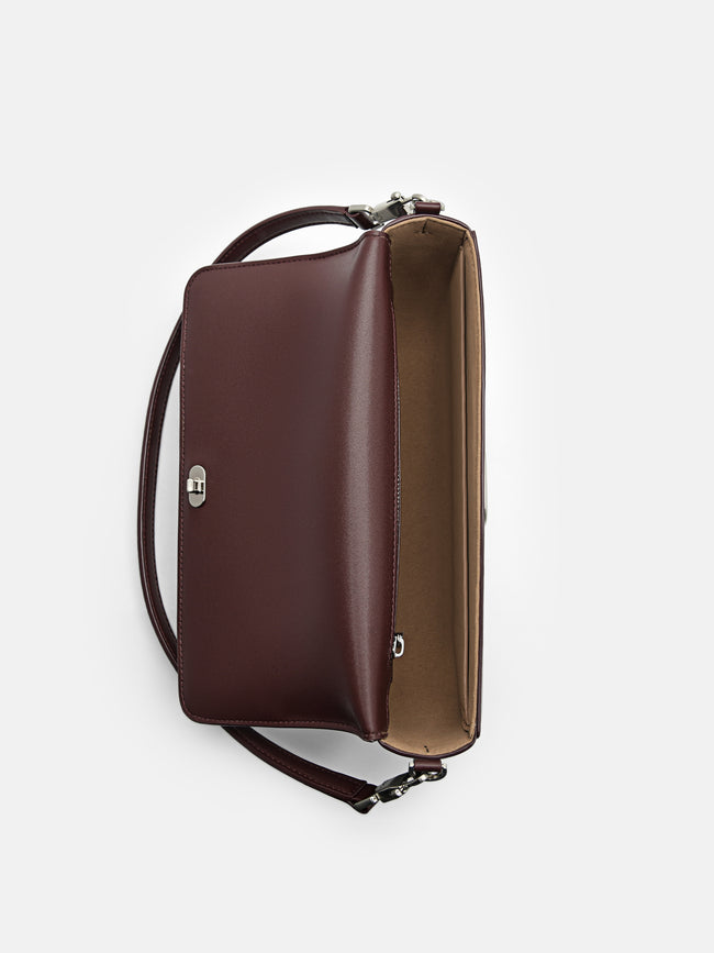 PEDRO Leather Shoulder Bag- Wine
