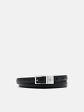 PEDRO Leather Pin Belt- Black