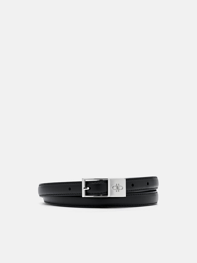 PEDRO Leather Pin Belt- Black