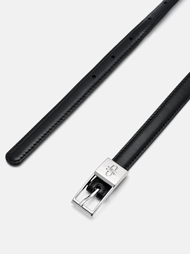 PEDRO Leather Pin Belt- Black