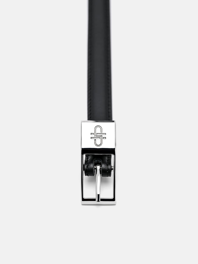 PEDRO Leather Pin Belt- Black