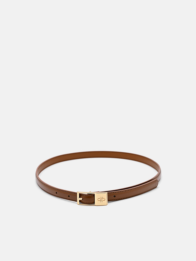 PEDRO Leather Pin Belt- Cognac
