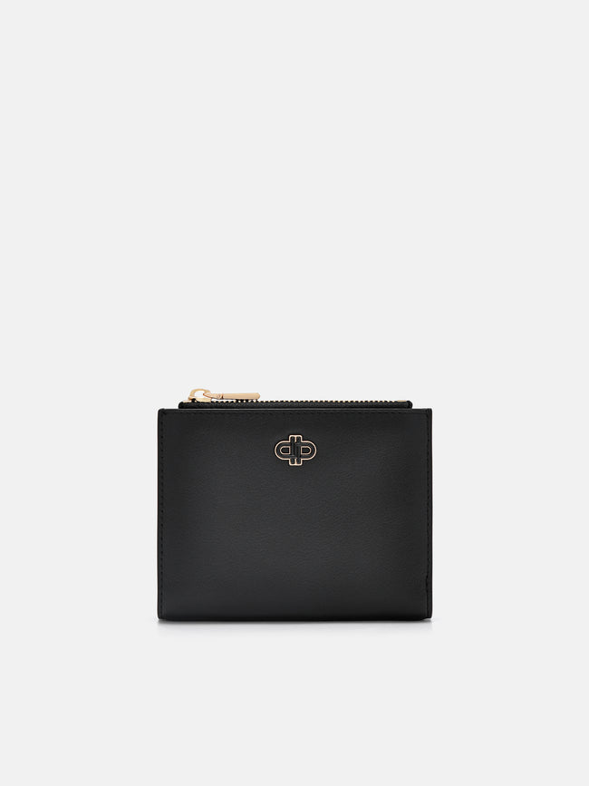 PEDRO  Leather Bi-Fold Wallet- Black