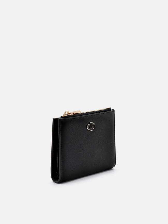 PEDRO  Leather Bi-Fold Wallet- Black
