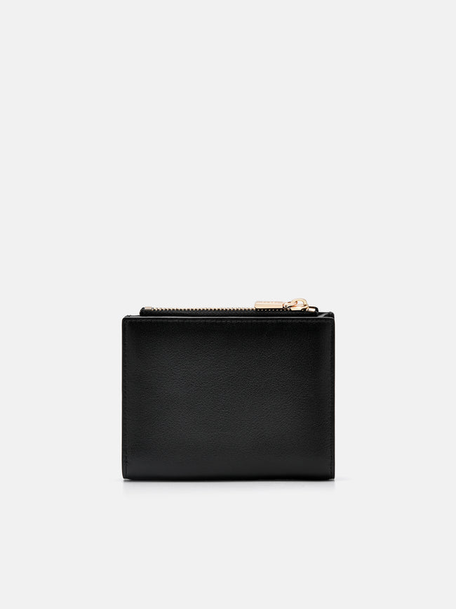 PEDRO  Leather Bi-Fold Wallet- Black