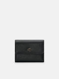 PEDRO Leather Tri-Fold Wallet- Black