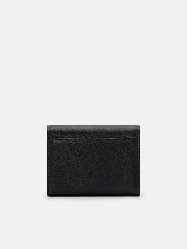 PEDRO Leather Tri-Fold Wallet- Black