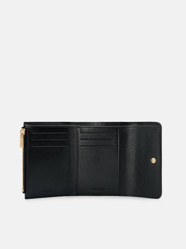 PEDRO Leather Tri-Fold Wallet- Black