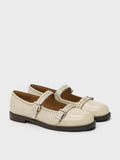 CHARLES & KEITH Women Double-Strap Brogue Mary Janes_Beige
