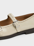 CHARLES & KEITH Women Double-Strap Brogue Mary Janes_Beige