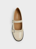 CHARLES & KEITH Women Double-Strap Brogue Mary Janes_Beige