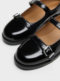 CHARLES & KEITH Women Double-Strap Brogue Mary Janes_Black Box