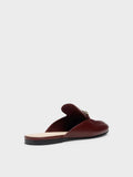 CHARLES & KEITH Women Metallic-Bar Loafer Mules_Burgundy