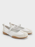 CHARLES & KEITH Women Louise Two-Tone Mary Jane Sneakers_White