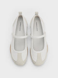 CHARLES & KEITH Women Louise Two-Tone Mary Jane Sneakers_White