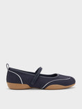CHARLES & KEITH Women Louise Contrast-Trim Mary Jane Sneakers_Dark Blue