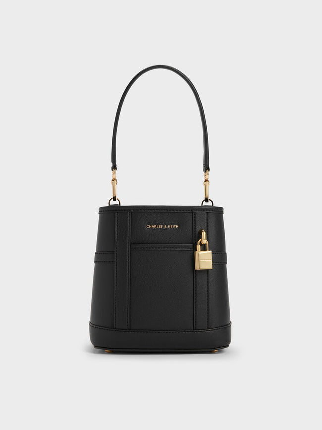 CHARLES & KEITH Women Scottie Bucket Bag -Black
