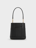 CHARLES & KEITH Women Scottie Bucket Bag -Black