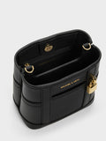 CHARLES & KEITH Women Scottie Bucket Bag -Black