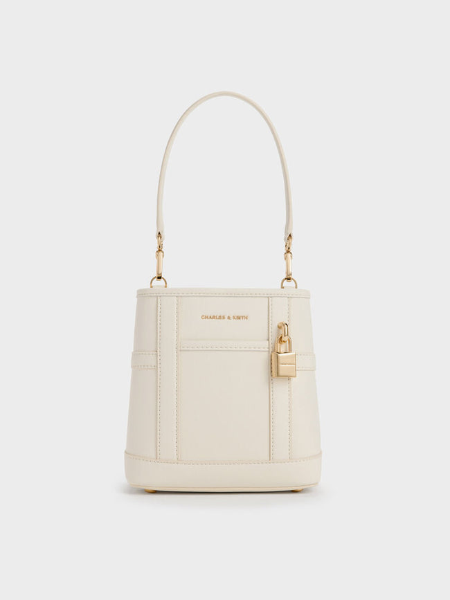 CHARLES & KEITH Women Scottie Bucket Bag -Cream