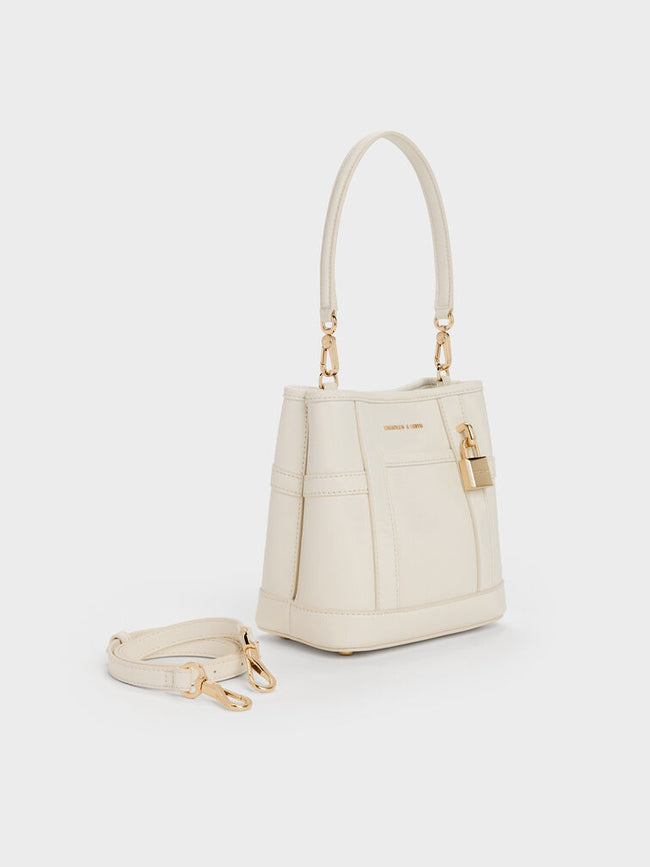CHARLES & KEITH Women Scottie Bucket Bag -Cream