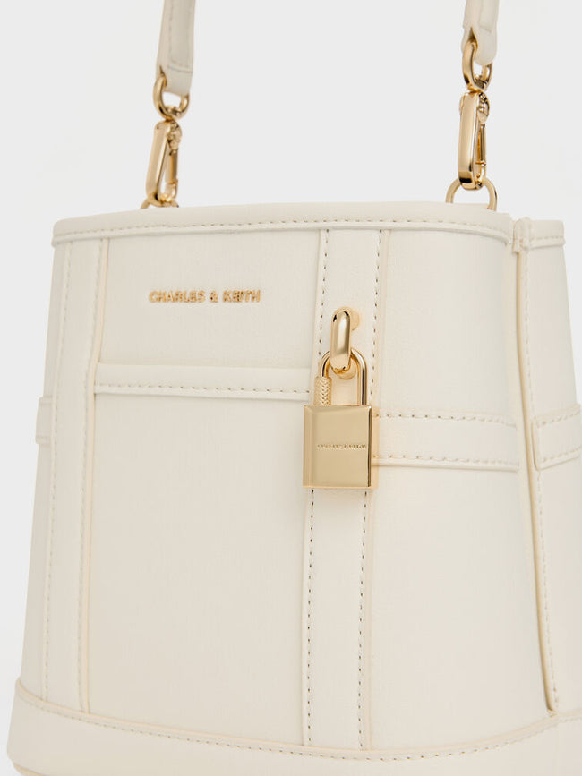 CHARLES & KEITH Women Scottie Bucket Bag -Cream
