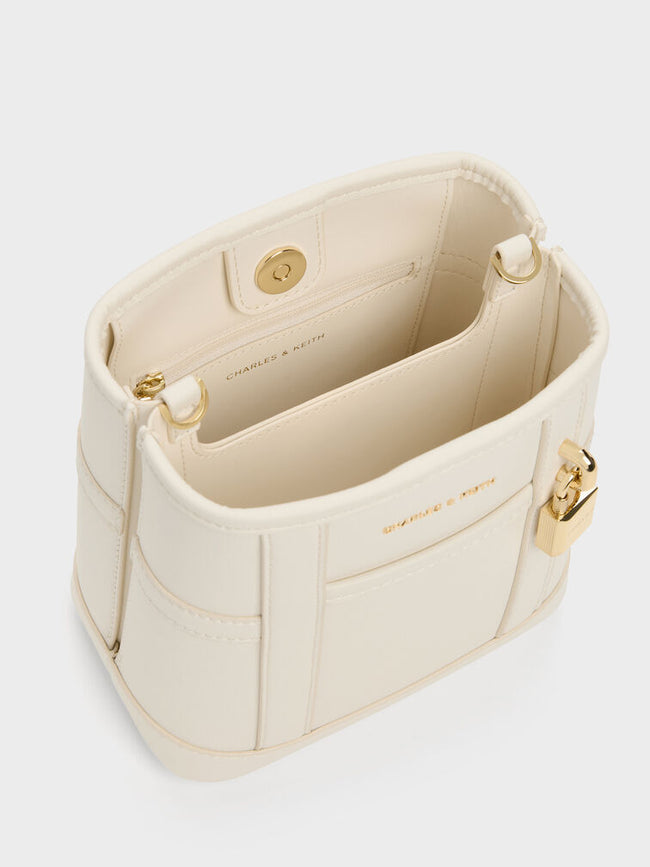 CHARLES & KEITH Women Scottie Bucket Bag -Cream