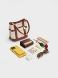 CHARLES & KEITH Women Scottie Canvas Bucket Bag -Brick