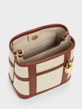 CHARLES & KEITH Women Scottie Canvas Bucket Bag -Brick