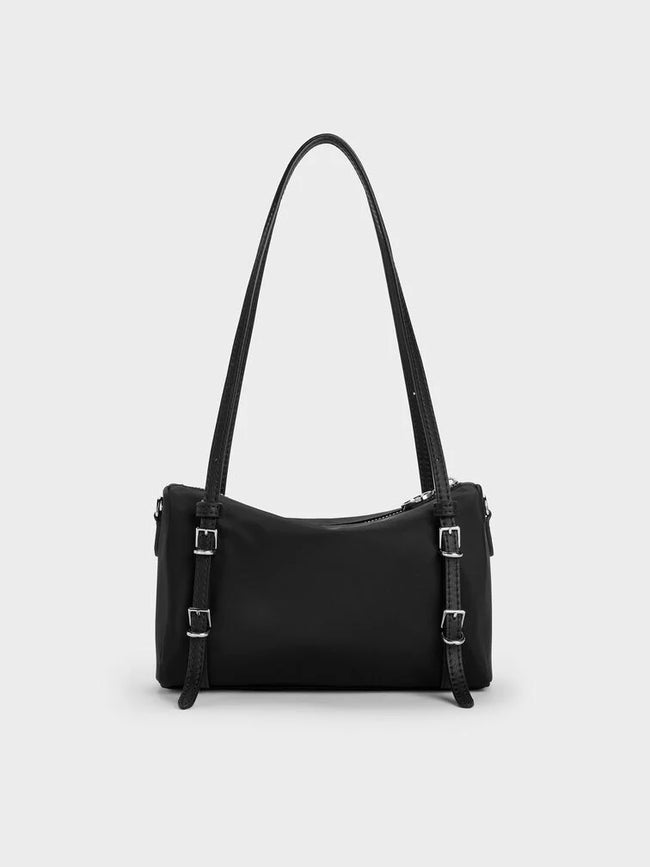 CHARLES & KEITH Women Mini Levy Nylon Shoulder Bag -Noir