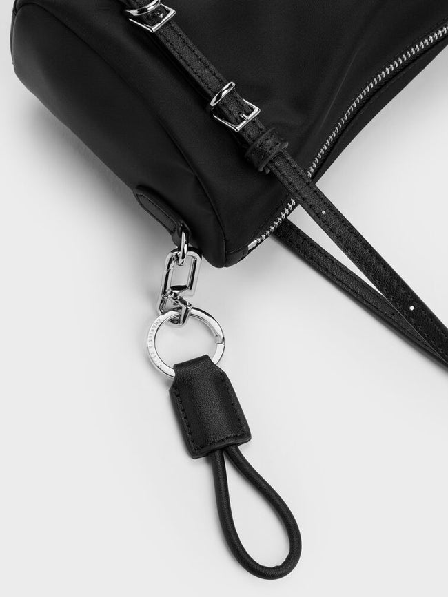 CHARLES & KEITH Women Mini Levy Nylon Shoulder Bag -Noir