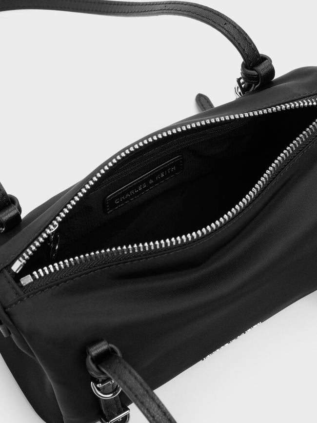 CHARLES & KEITH Women Mini Levy Nylon Shoulder Bag -Noir