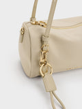 CHARLES & KEITH Women Mini Levy Nylon Shoulder Bag -Dusted Oat