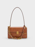CHARLES & KEITH Women Acelynn Rope-Chain Shoulder Bag_Distressed Tan