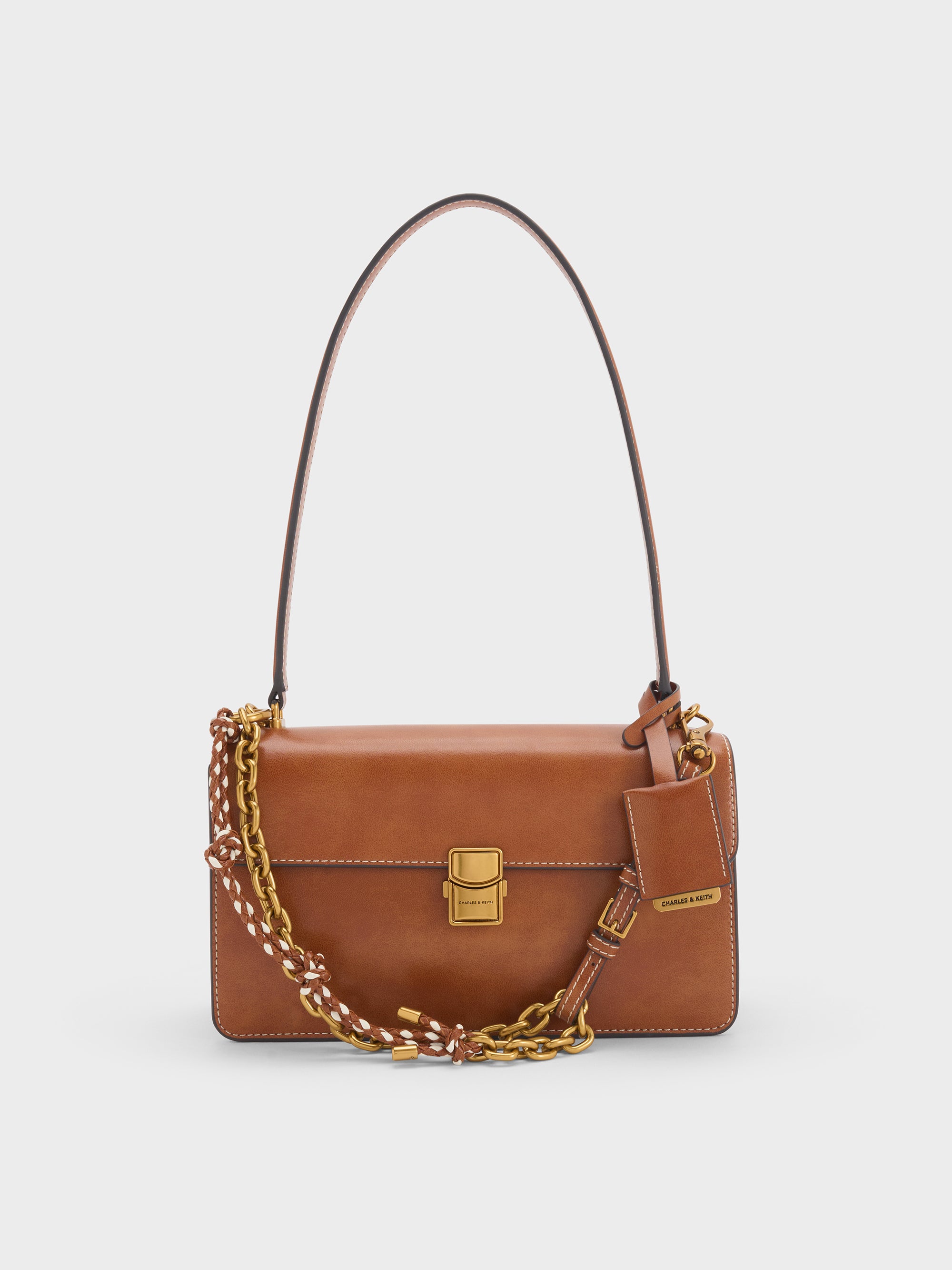 CHARLES & KEITH Women Acelynn Rope-Chain Shoulder Bag_Distressed