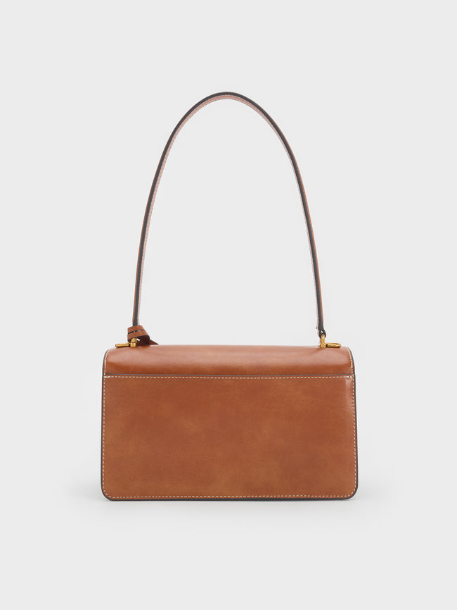 CHARLES & KEITH Women Acelynn Rope-Chain Shoulder Bag_Distressed Tan