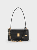 CHARLES & KEITH Women Acelynn Rope-Chain Shoulder Bag_Black