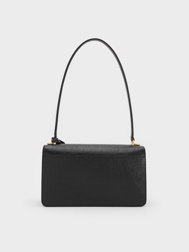 CHARLES & KEITH Women Acelynn Rope-Chain Shoulder Bag_Black