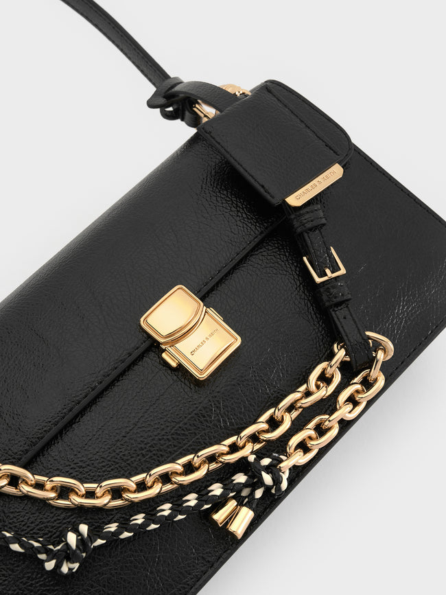 CHARLES & KEITH Women Acelynn Rope-Chain Shoulder Bag_Black