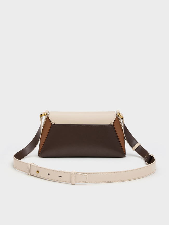 CHARLES & KEITH Women Nasrin Geometric Shoulder Bag_Multi Brown