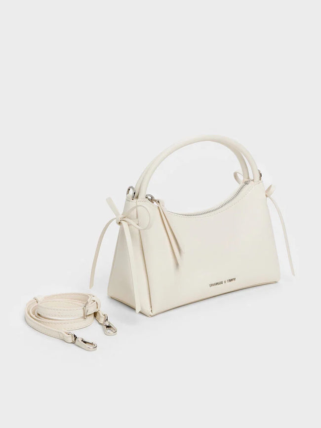 CHARLES & KEITH Women Hazel Bow Top Handle Bag_Cream