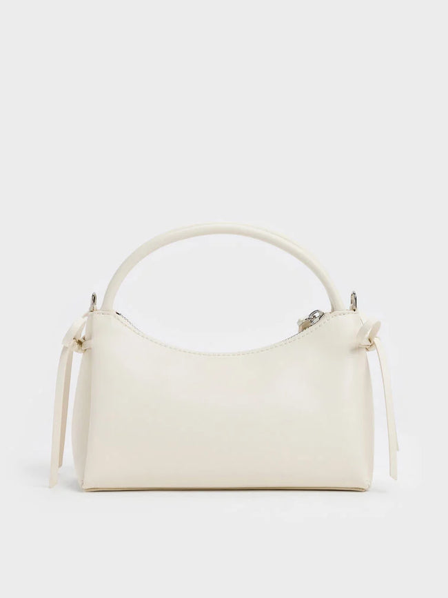 CHARLES & KEITH Women Hazel Bow Top Handle Bag_Cream