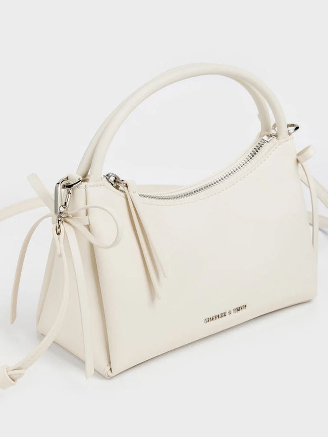 CHARLES & KEITH Women Hazel Bow Top Handle Bag_Cream