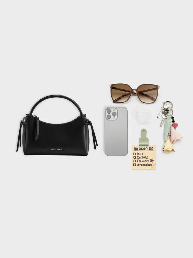 CHARLES & KEITH Women Hazel Bow Top Handle Bag_Noir