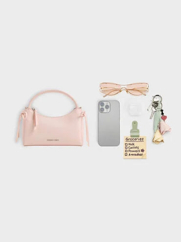 CHARLES & KEITH Women Hazel Bow Top Handle Bag_Soft Pink